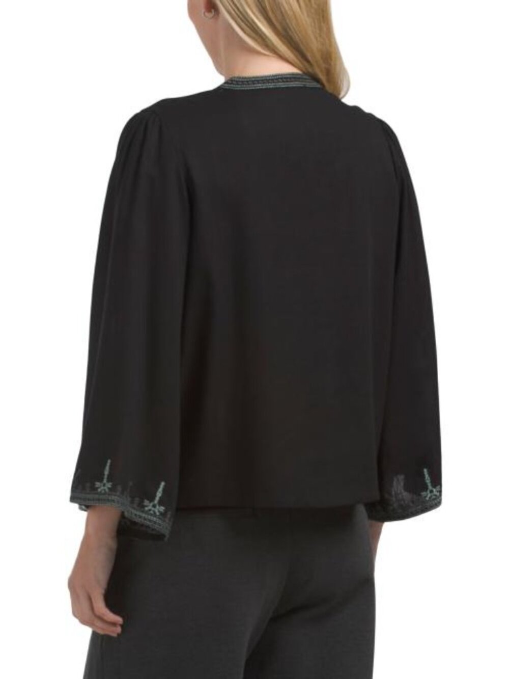 SOLITAIRE Embroidered Button Front Blouse - Picture 2 of 4